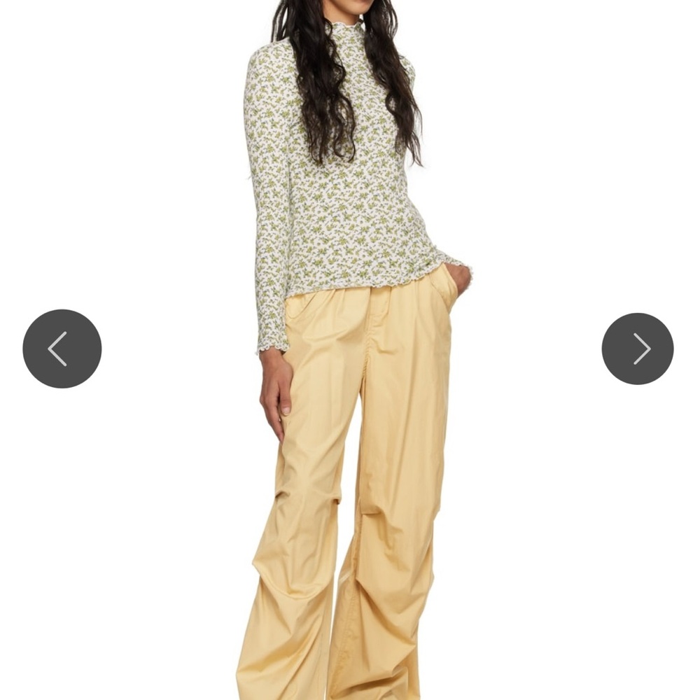 Rag & Bone Becky Flight Pants Elastic Waist wide leg Khaki Med Y2K 2000s grunge